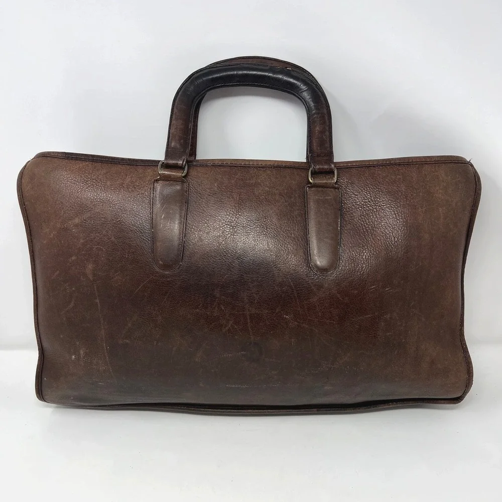 Vintage Coach NYC Brown Leather Briefcase Attache USA Glove Tanned No. 507-9246